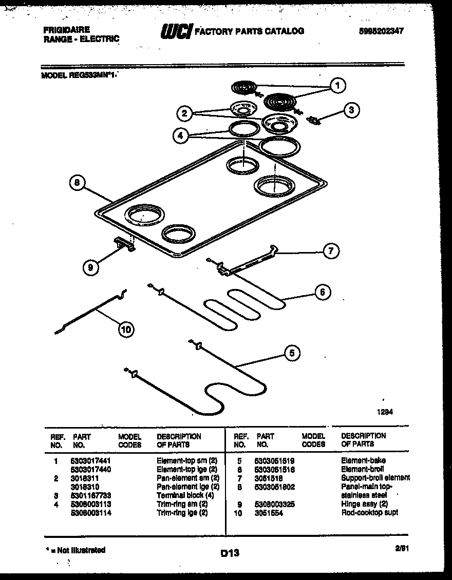 Cooktop and broiler parts