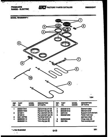 Cooktop and broiler parts
