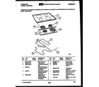 Frigidaire REGC39BNW1 cooktop and broiler parts diagram