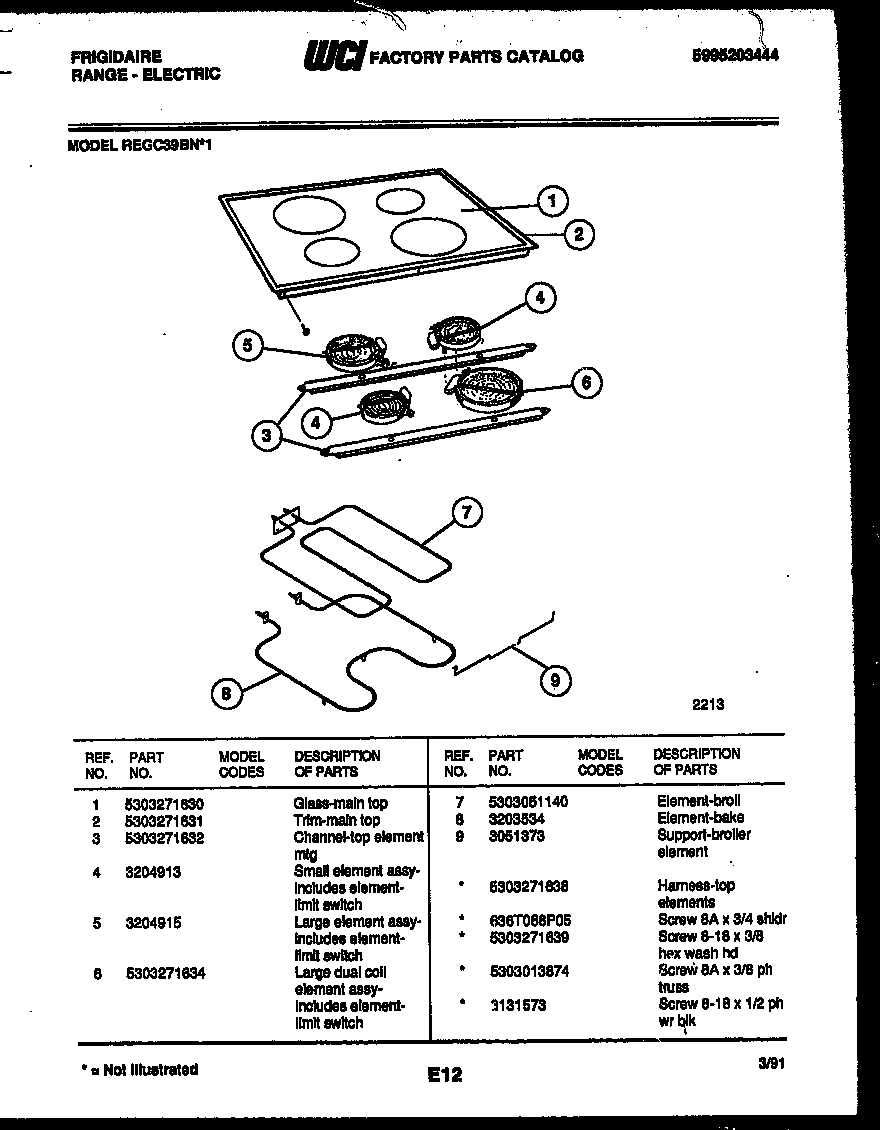Cooktop and broiler parts
