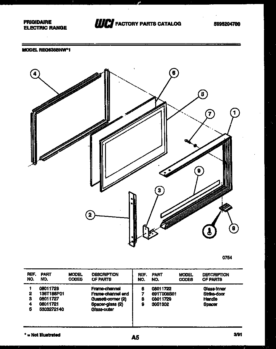 UPPER OVEN DOOR PARTS
