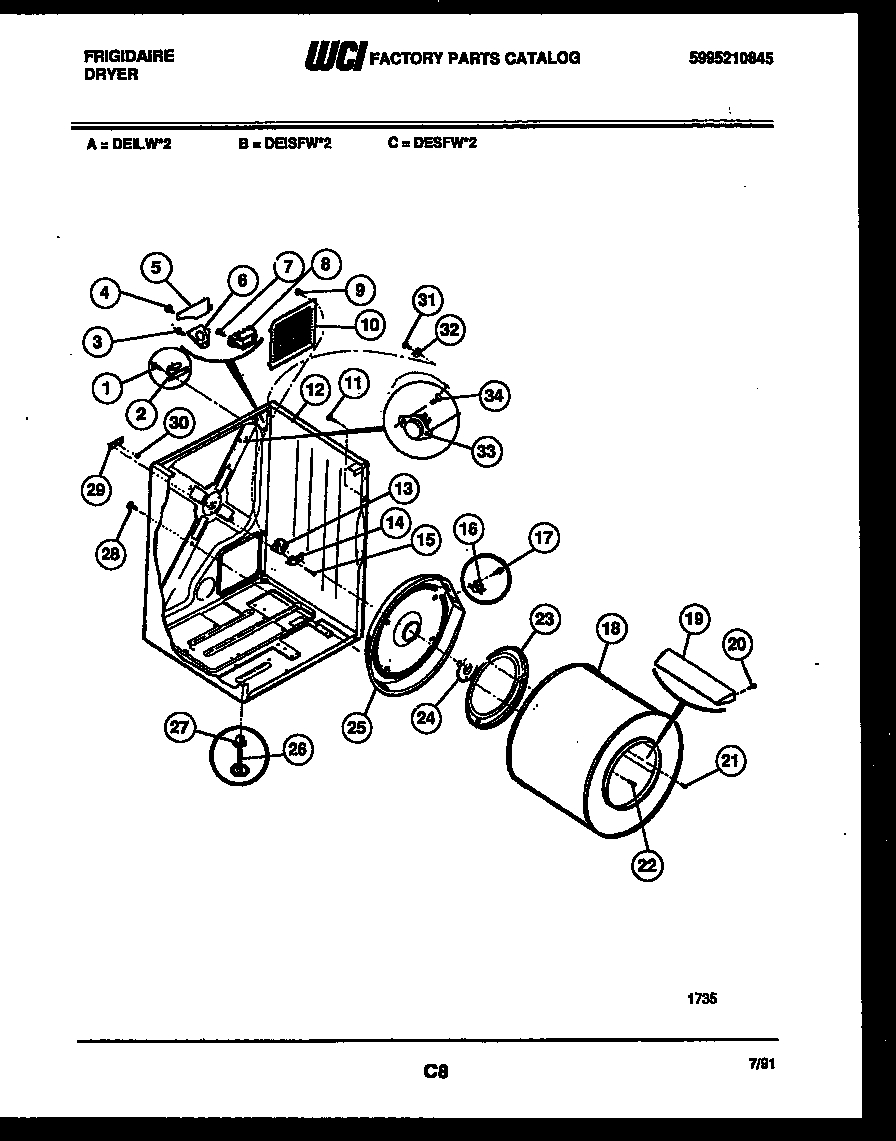 CABINET AND COMPONENT PARTS