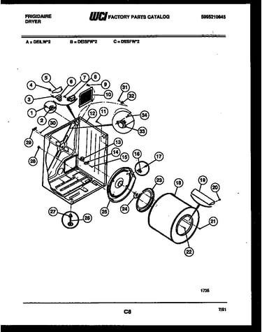 Cabinet and component parts