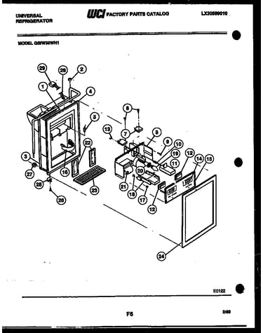 Ice door, dispenser and water tanks