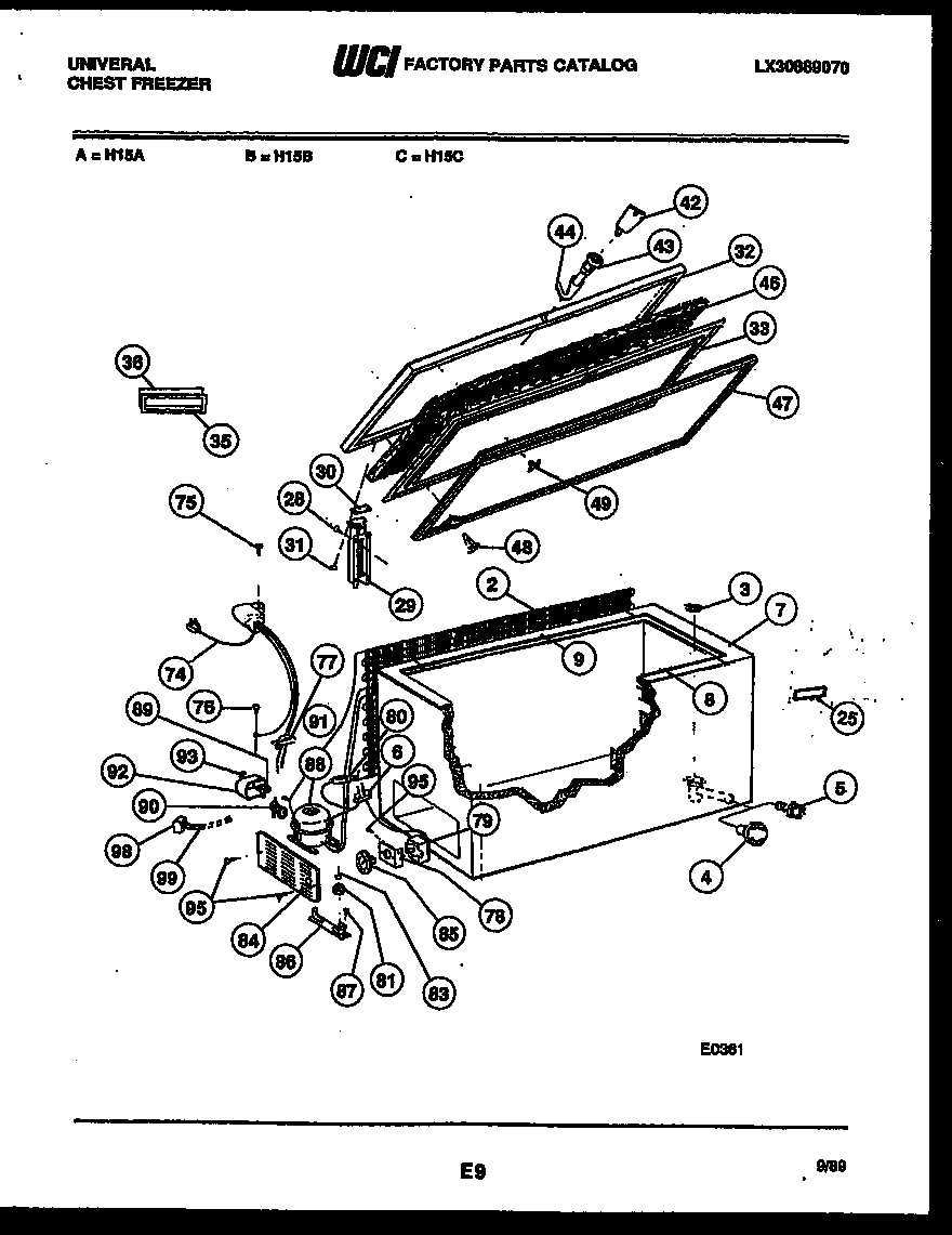 Chest freezer parts
