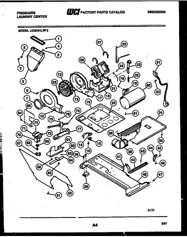 Motor, blower and cabinet parts