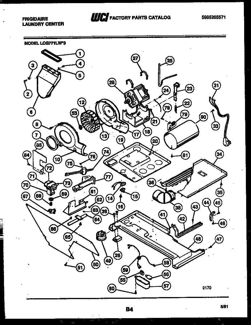 MOTOR, BLOWER AND CABINET PARTS