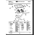 Frigidaire REGC39BNW2 cooktop and broiler parts diagram