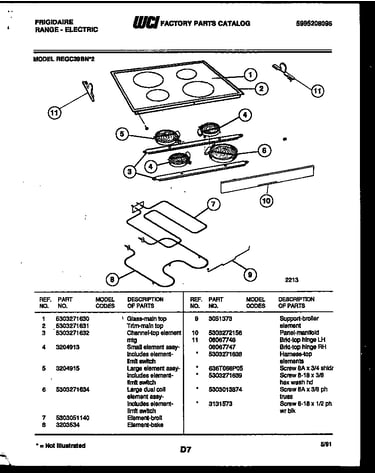Cooktop and broiler parts