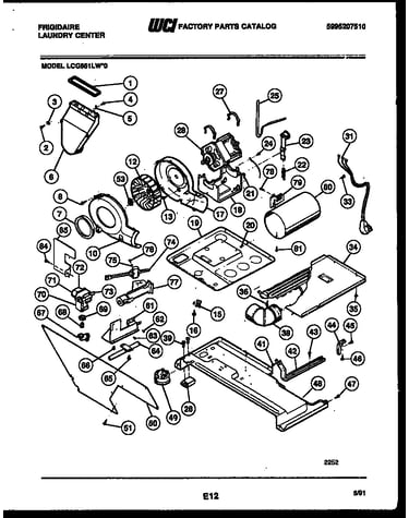Motor, blower and cabinet parts