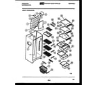 Frigidaire FPCE22VWPW0 shelves and supports diagram