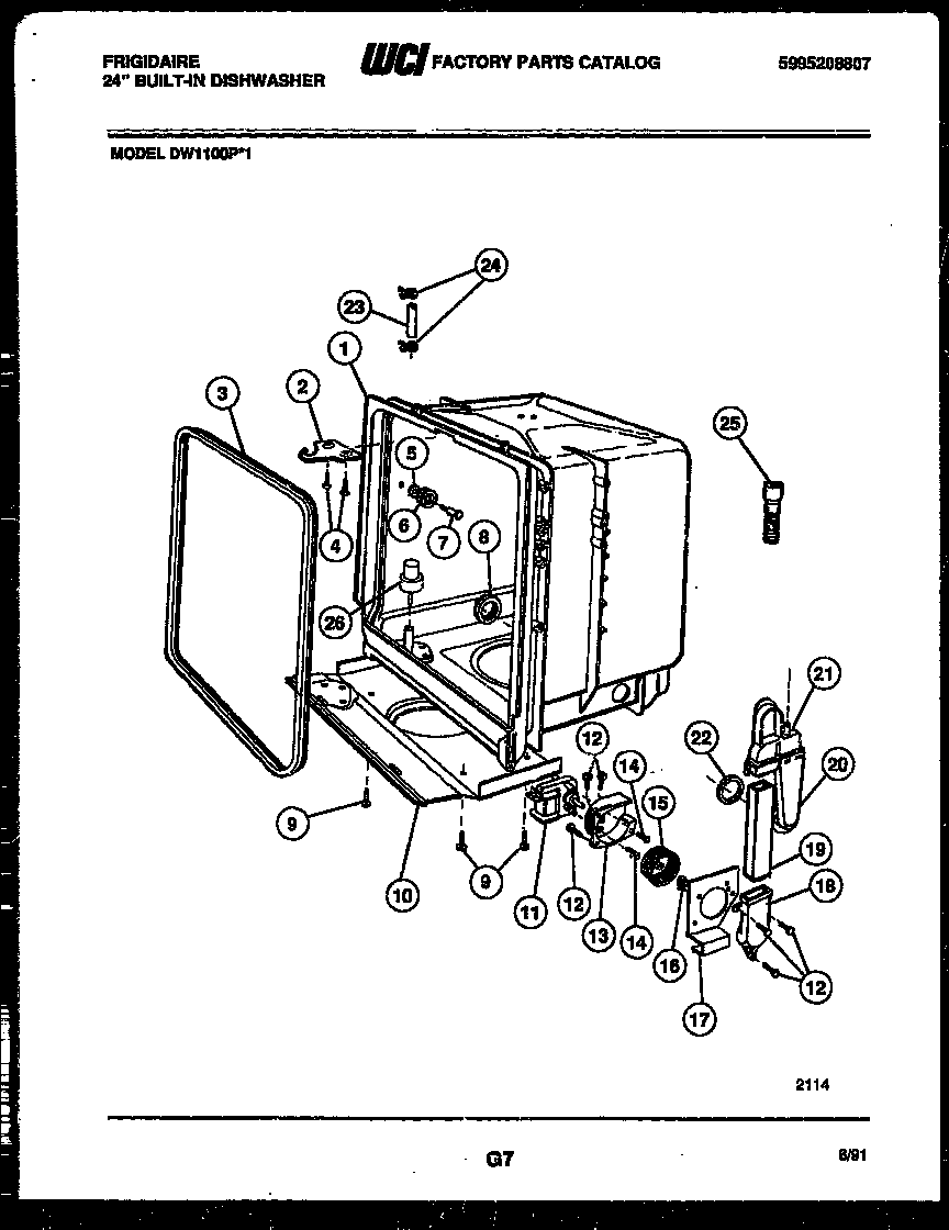 Tub and frame parts