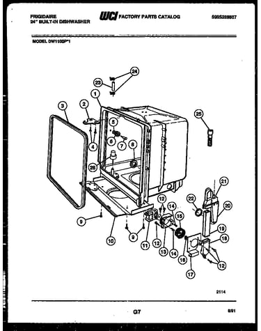 Tub and frame parts