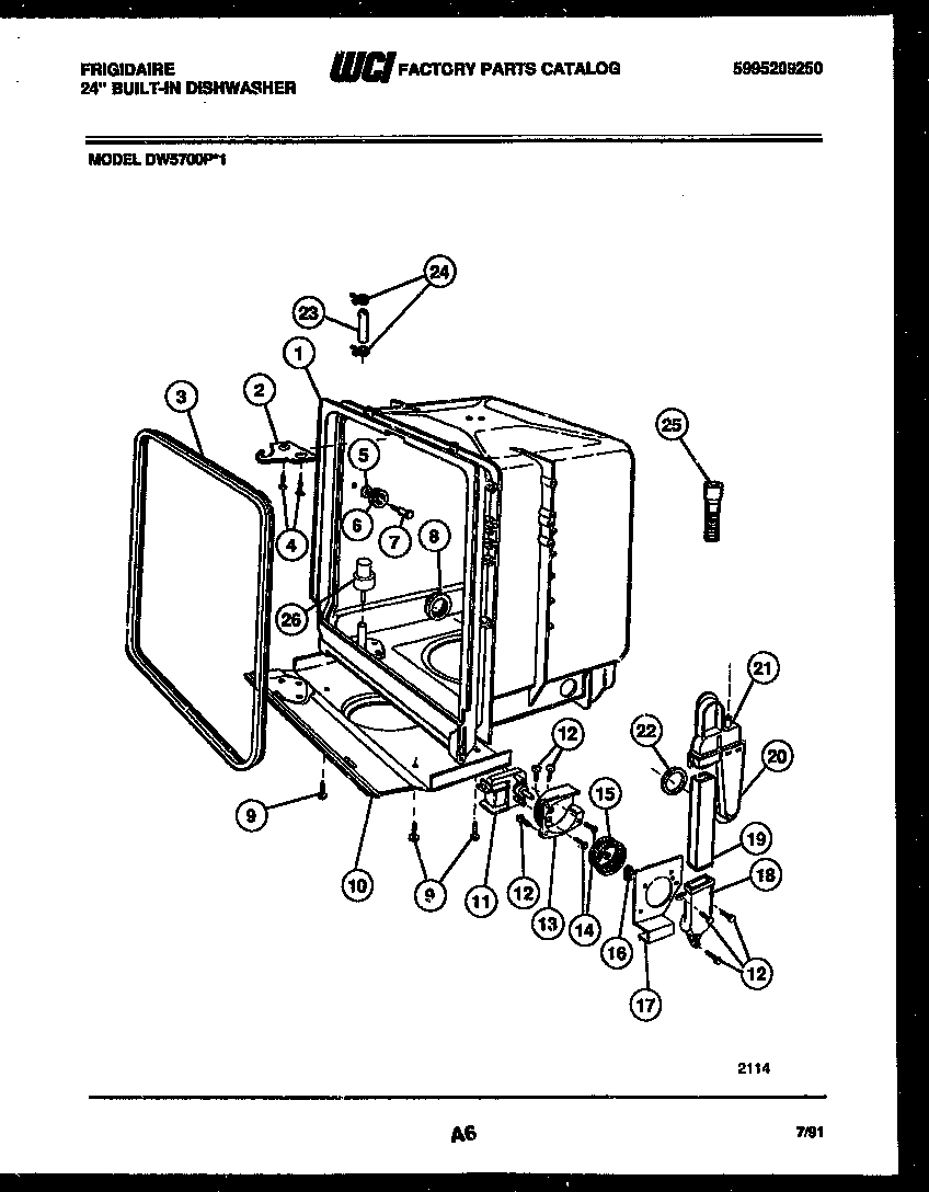 Tub and frame parts