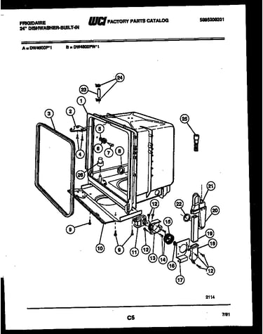 Tub and frame parts