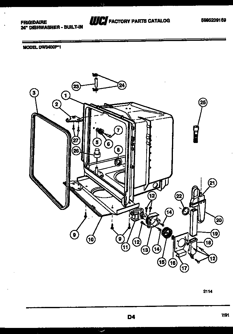 Tub and frame parts