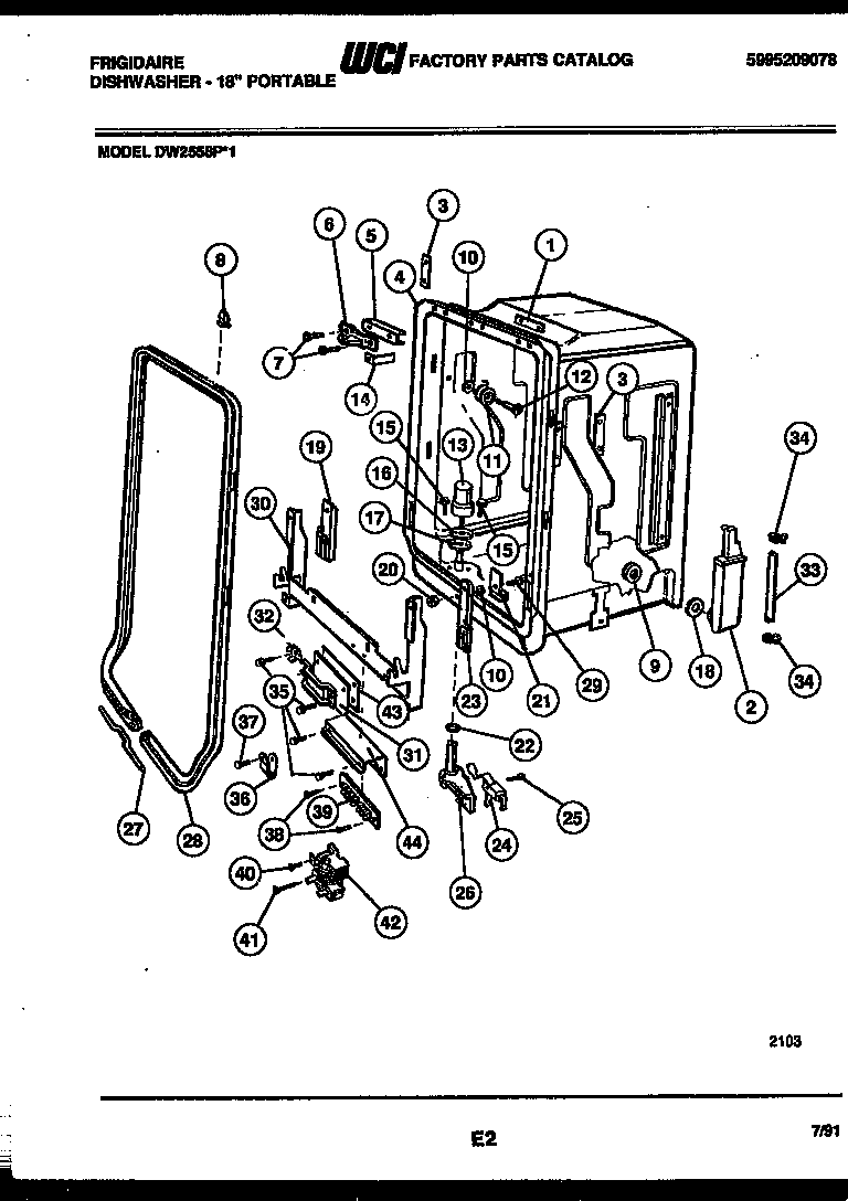 Tub and frame parts