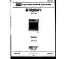 Frigidaire REG75WL2 cover page- text only diagram