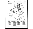 Frigidaire REG433MNW2 cooktop and broiler parts diagram