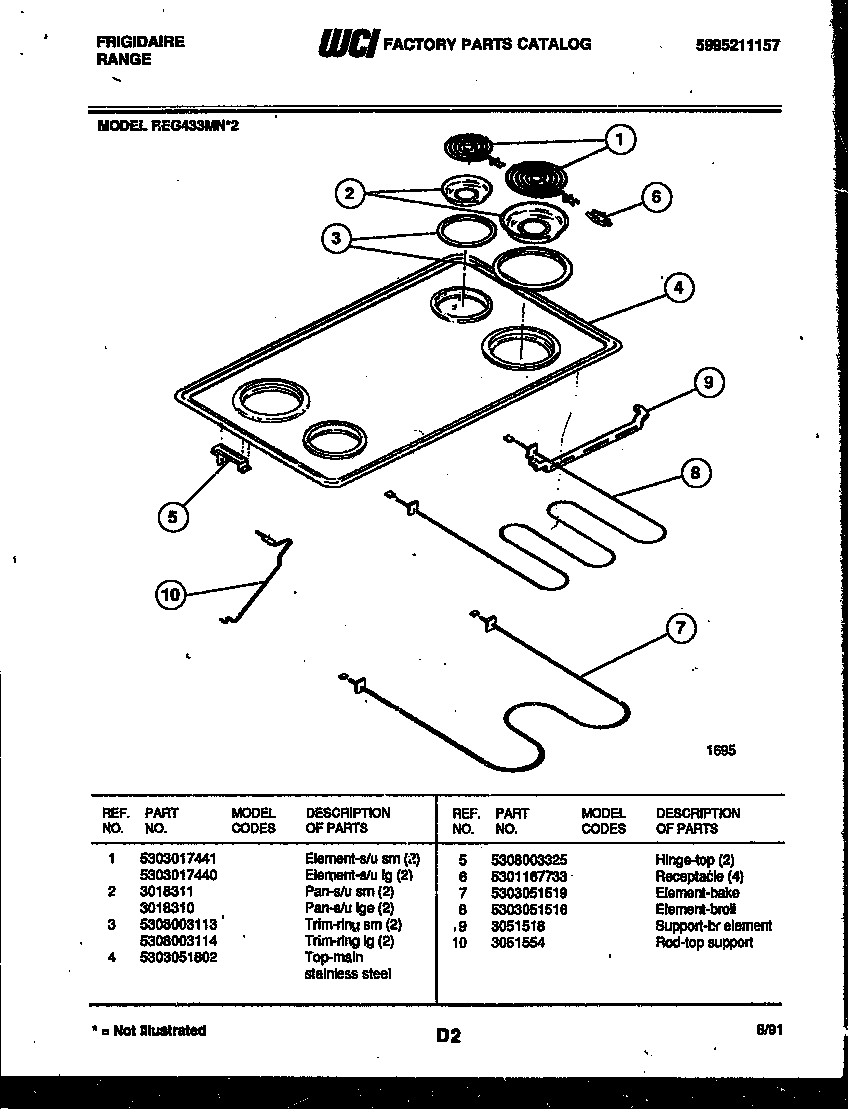 Cooktop and broiler parts