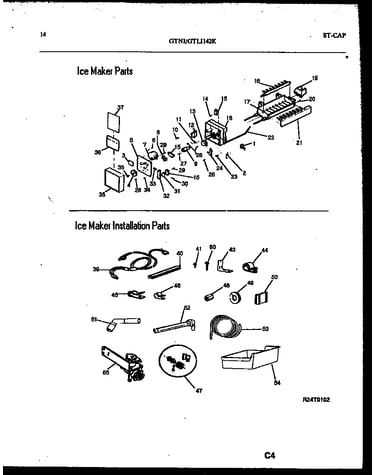 Ice maker and installation parts