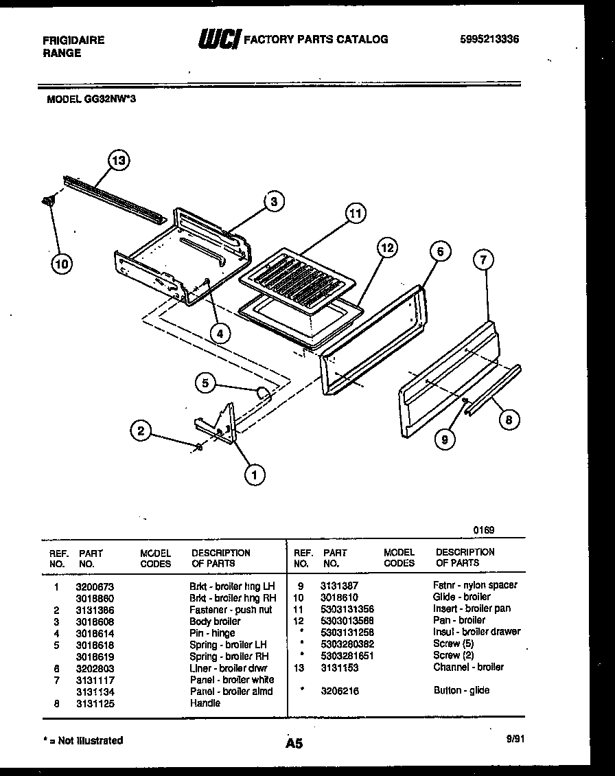 BROILER DRAWER PARTS