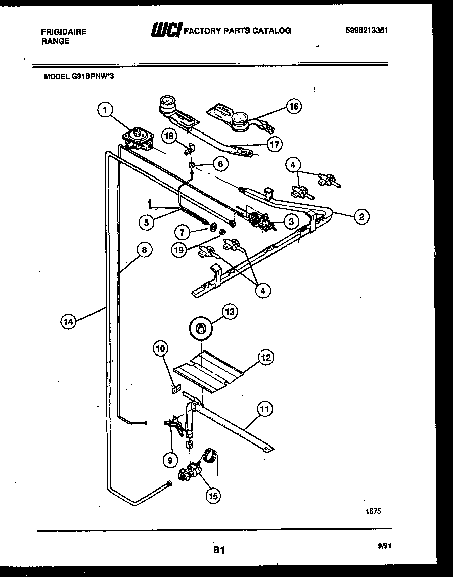 Burner, manifold and gas control