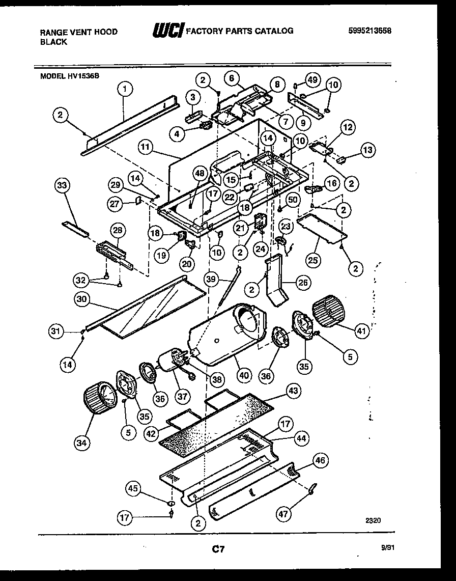 Range vent hood parts