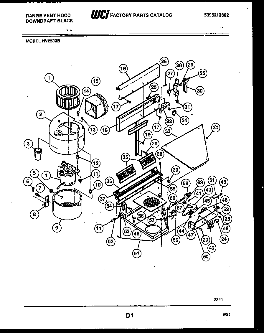 Range vent hood parts