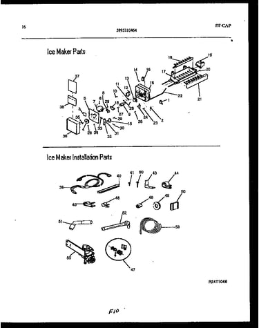 Ice maker and installation parts