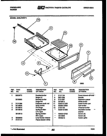 Broiler drawer parts