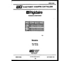 Frigidaire FAL119P1A1 front cover/text only diagram