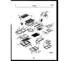 Frigidaire FPCEW21TIRW1 shelves and supports diagram