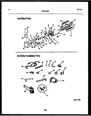 Ice maker and installation parts