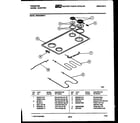 Frigidaire REG533MNW2 cooktop and broiler parts diagram