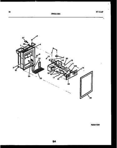 Ice door, dispenser and water tanks