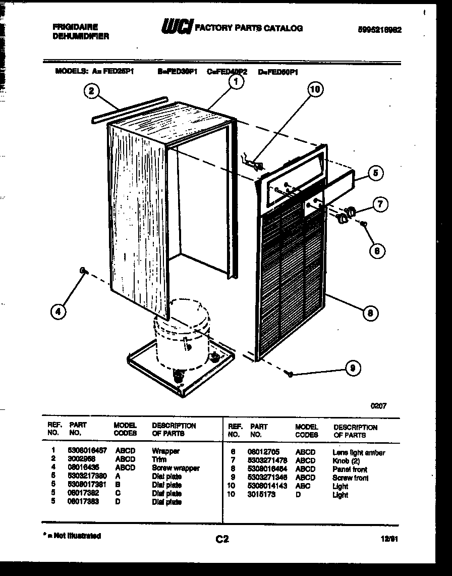 CABINET AND CONTROL PARTS