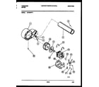 Frigidaire DE7400PW1 blower and drive parts diagram