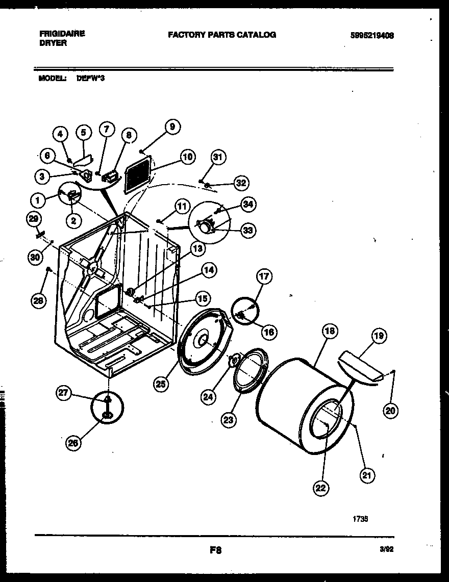 Cabinet and component parts