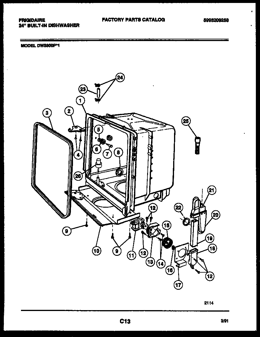 Tub and frame parts