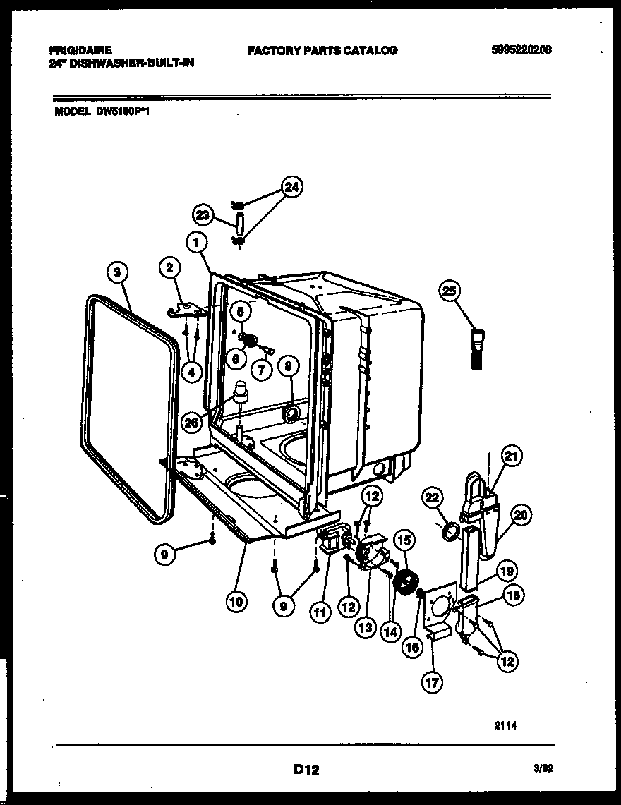 Tub and frame parts