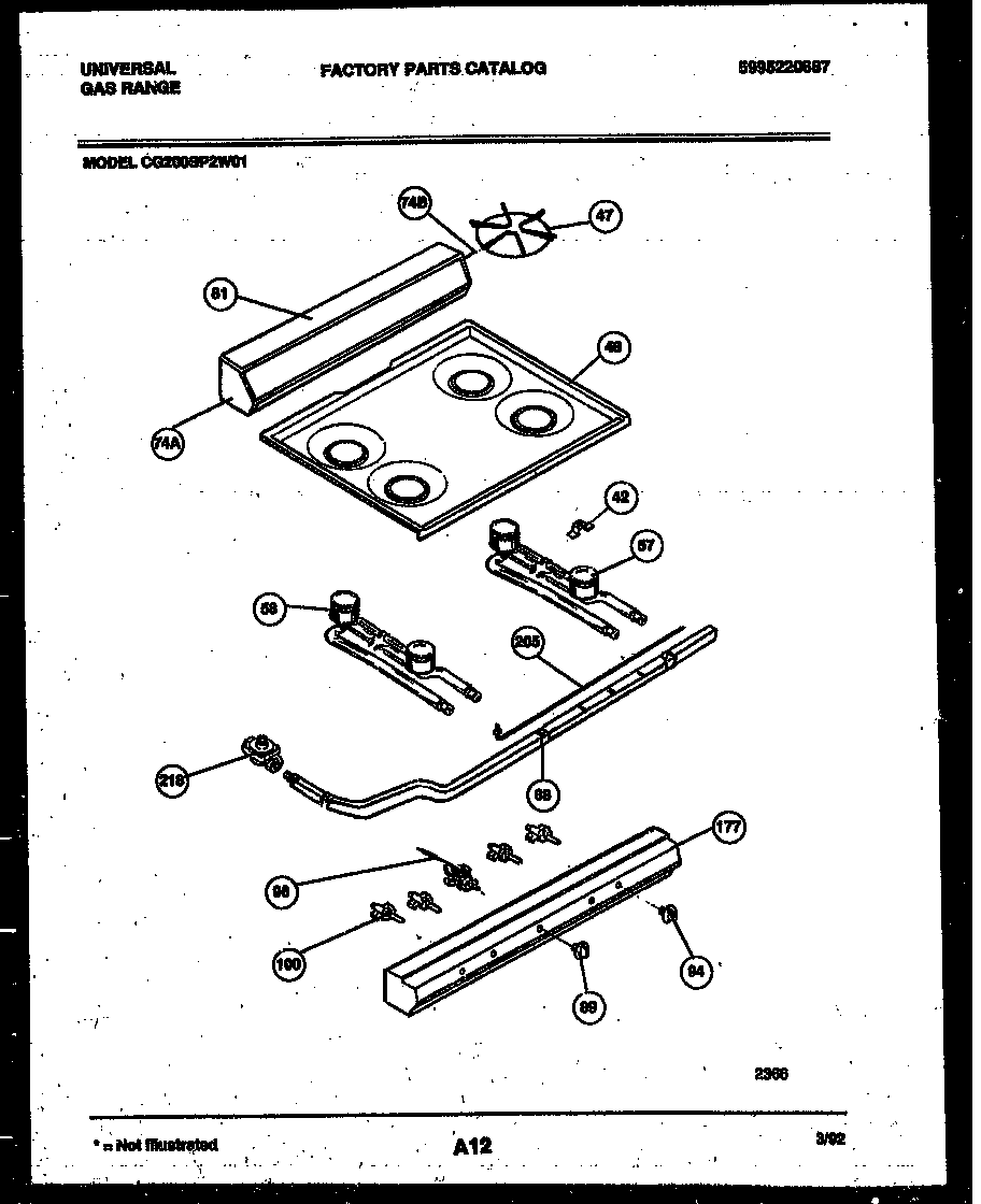 Backguard, cooktop and burner parts