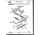 Frigidaire CP200SP2W1 backguard, cooktop and burner parts diagram