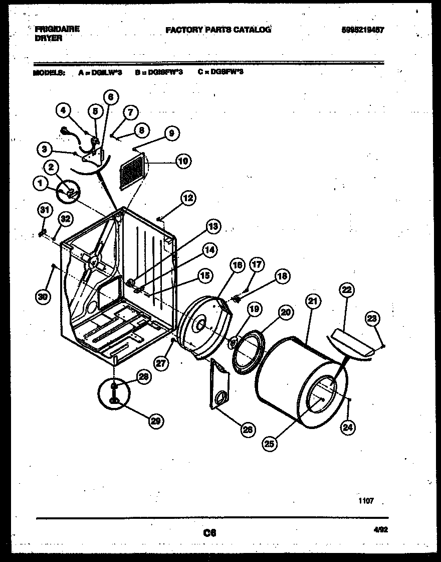 CABINET AND COMPONENT PARTS