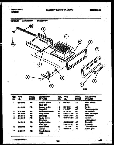 Broiler drawer parts