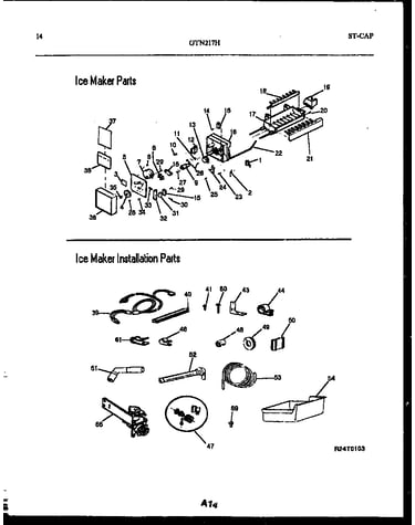 Ice maker and installation parts