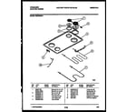 Frigidaire REG435MRW1 cooktop and broiler parts diagram