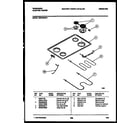 Frigidaire REG435WRW1 cooktop and broiler parts diagram