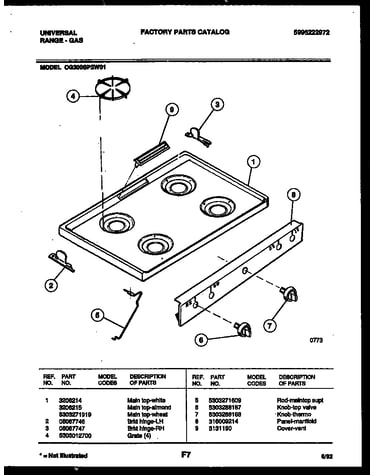 Cooktop parts