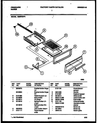 Broiler drawer parts